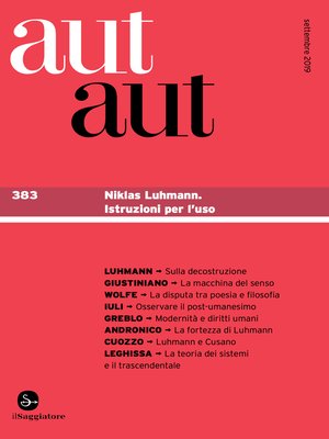 cover image of Aut Aut 383